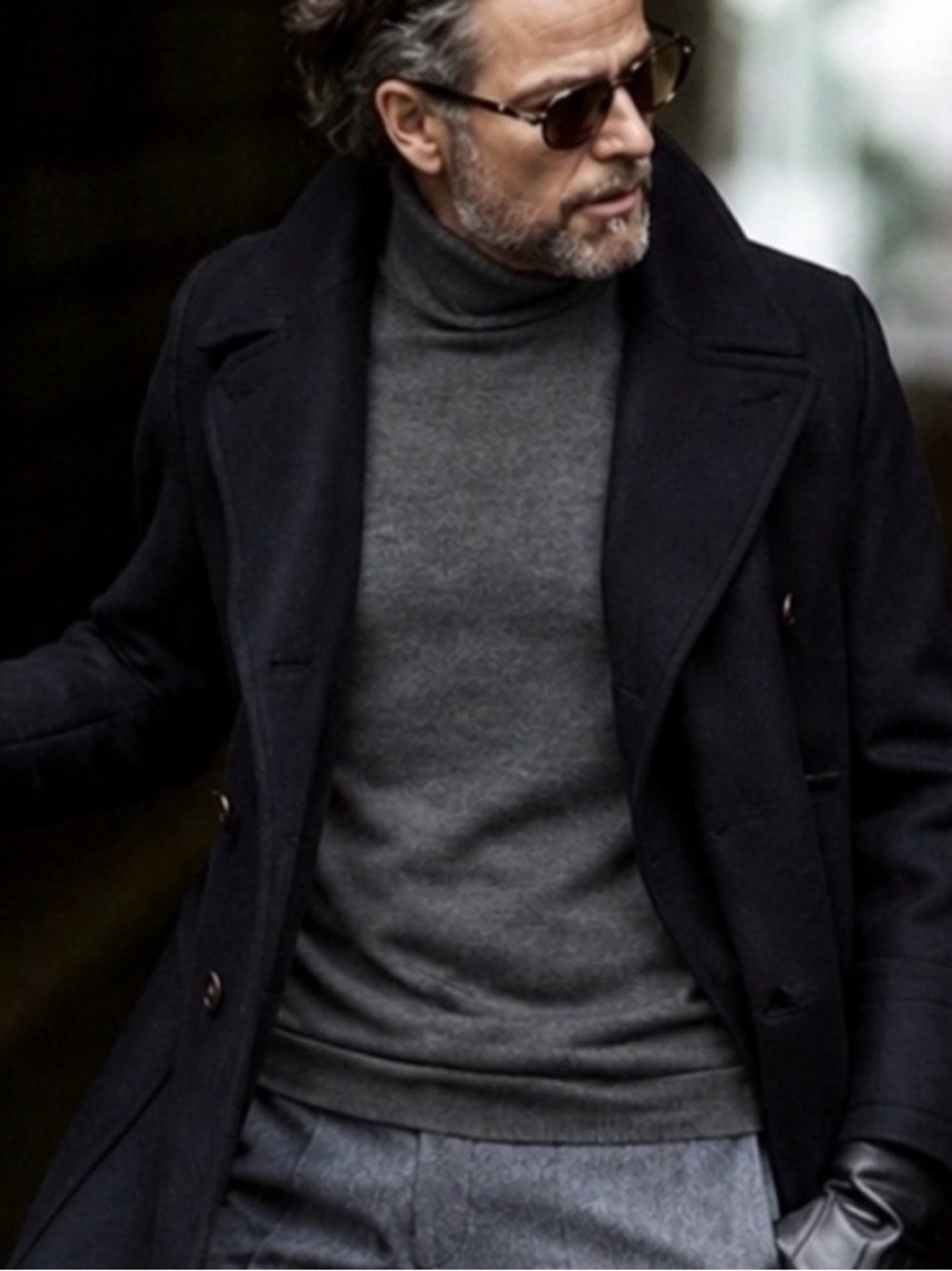 Banana Republic 100% Merino Wool Charcoal Turtleneck Sweater